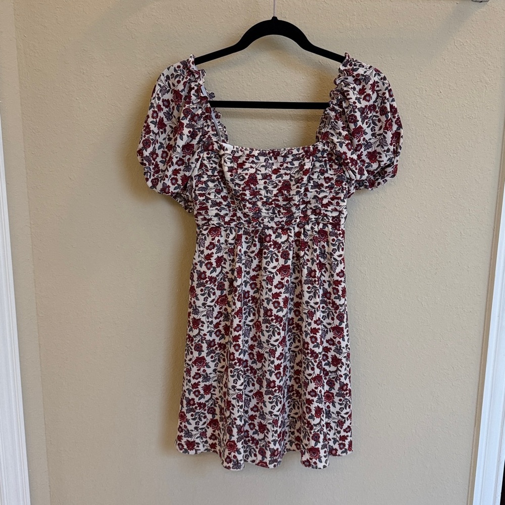 NWOT B Darlin Red and cream Floral Mini Dress sz 1/2